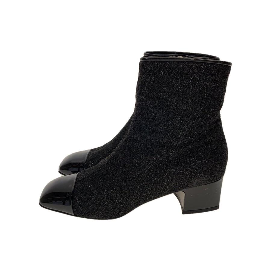 CHANEL◇ショートブーツ/38.5/BLK// : 2333113308991 : セカンド 