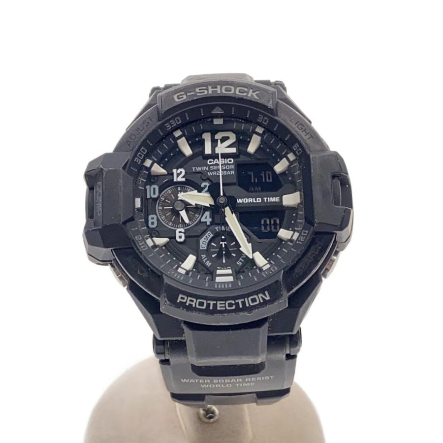 CASIO◇G-SHOCK スカイコックピット クォーツ/ブラック/ホワイト/GA