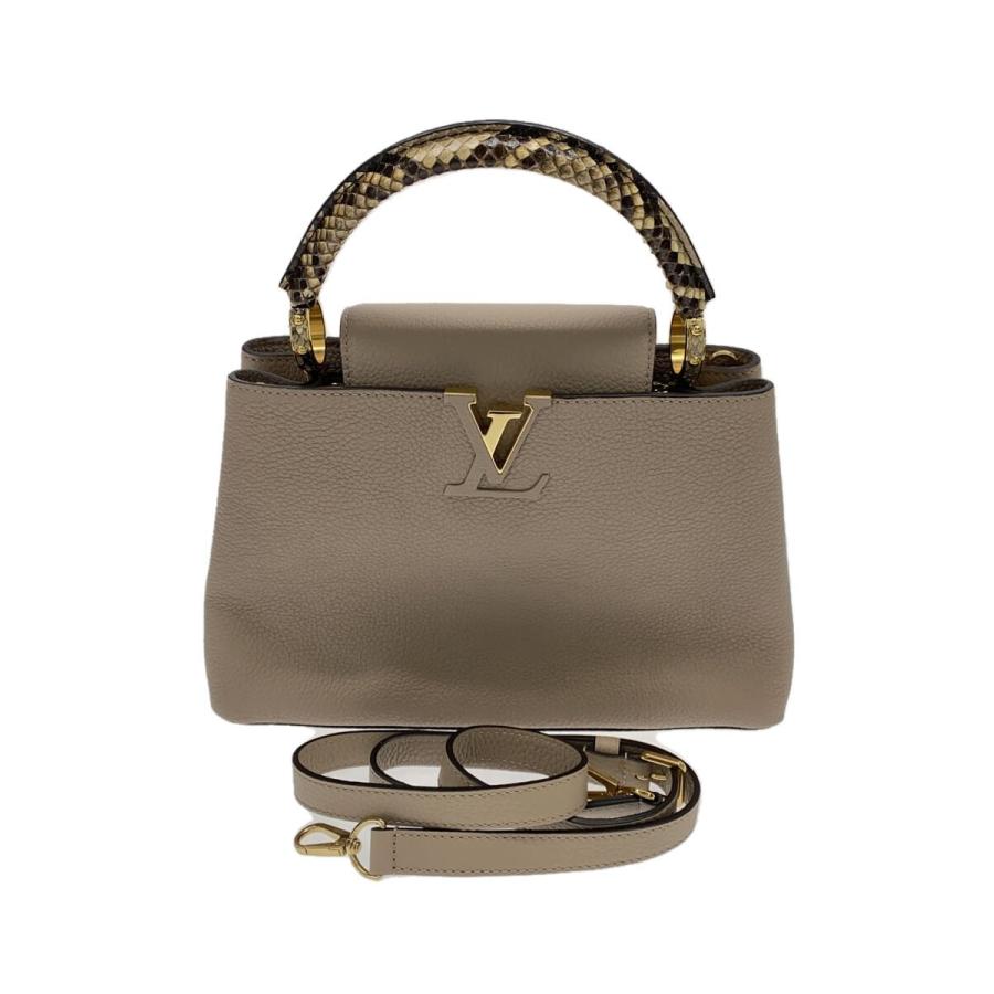 LOUIS VUITTON◇カプシーヌBB_トリヨン_パイソンハンドル/レザー/BEG 