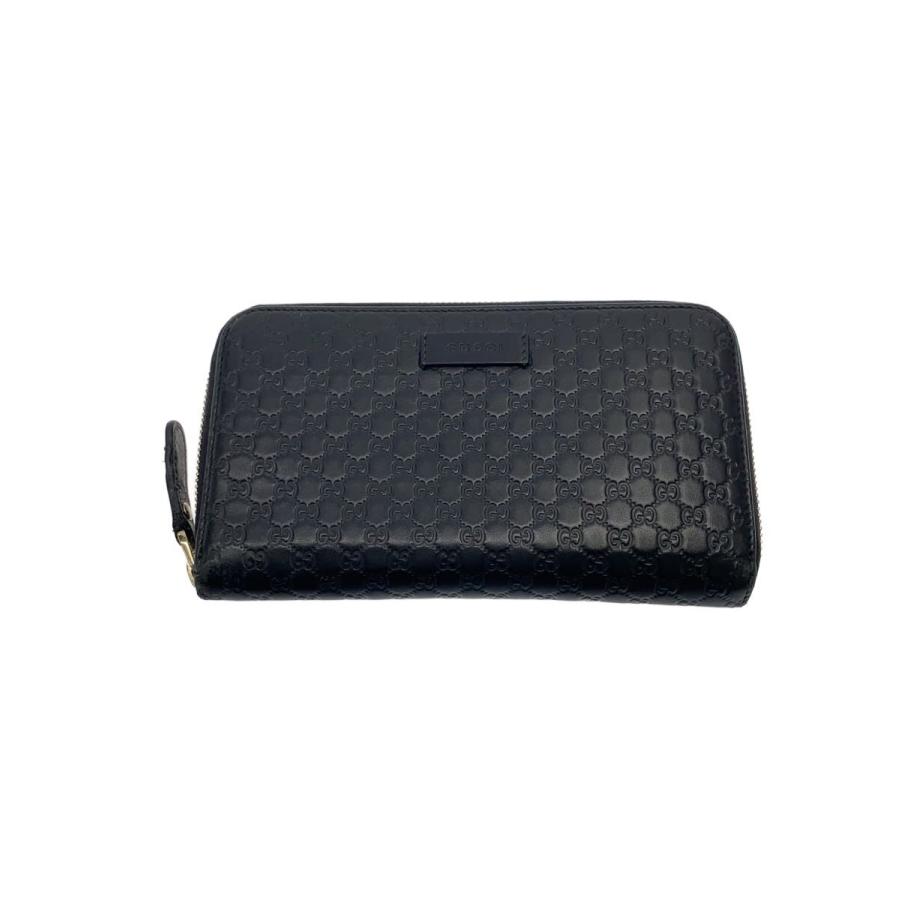 GUCCI◇長財布_マイクログッチシマ/レザー/BLK/メンズ : セカンド