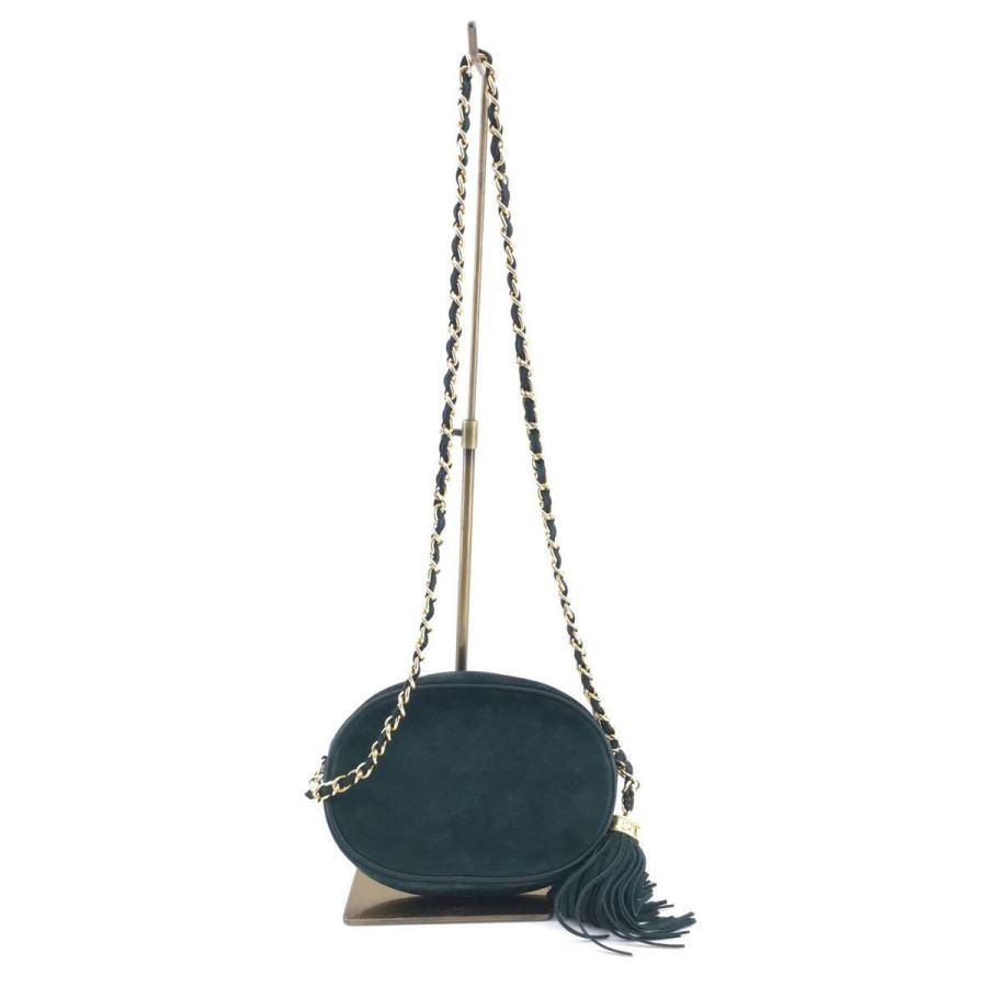 CHANEL◇ショルダーバッグ/グリーン/チェーンバック/ココマーク