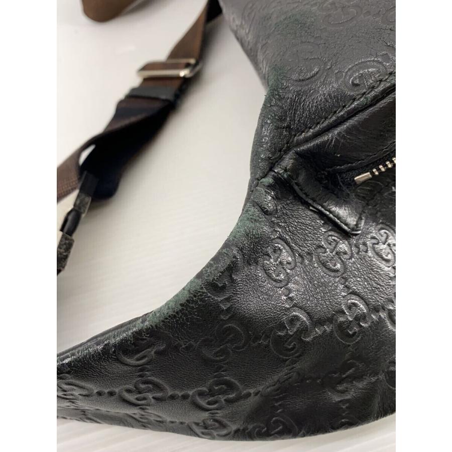 GUCCI◆ウエストバッグ_グッチシマ/レザー/BLK/総柄