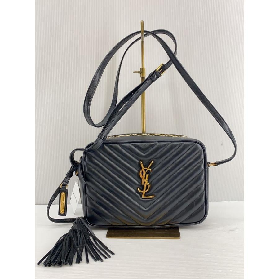 SAINT LAURENT◇ショルダーバッグ/カメラバッグ/キルティング/BLK