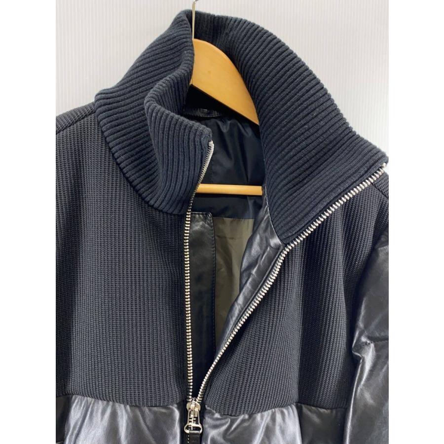 HUGO BOSS◇切替ダウンジャケット/44/レザー/BLK// : セカンド 
