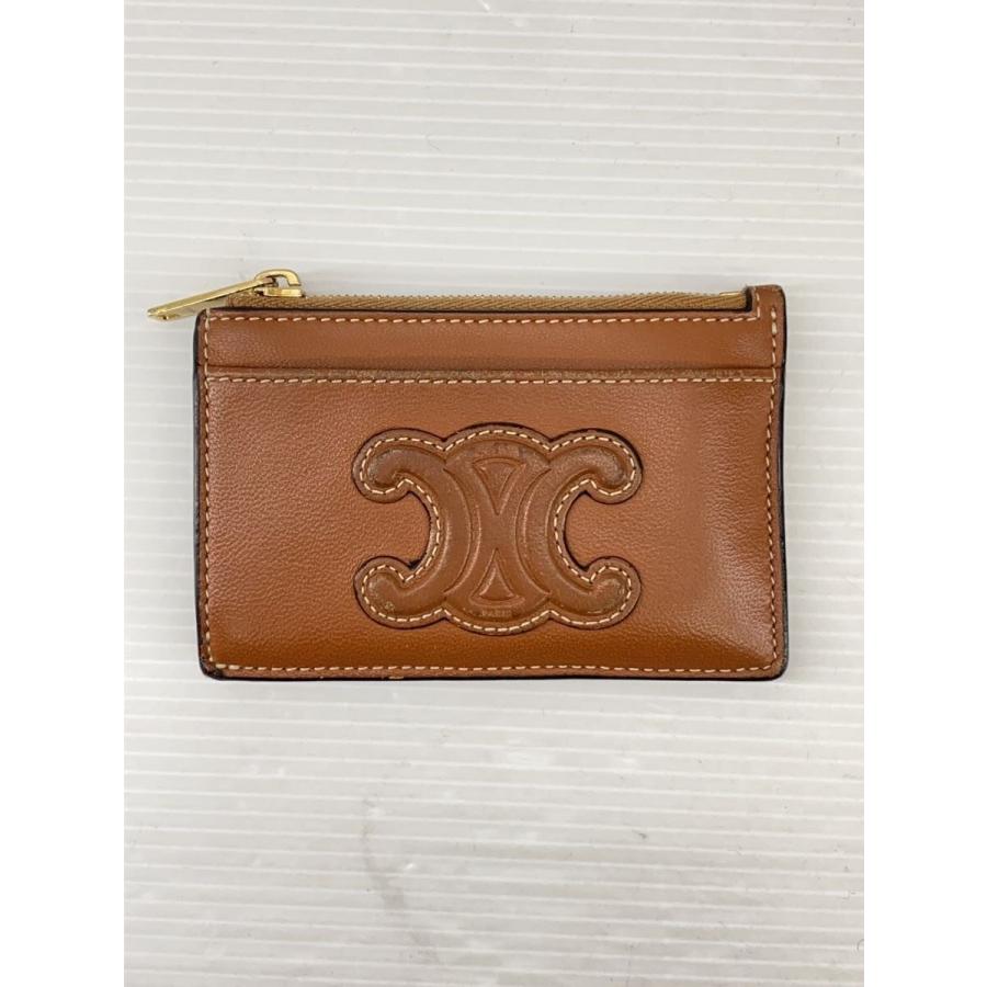 CELINE◇コインケース/カードケース/レザー/BRW/レディース/トリオンフ