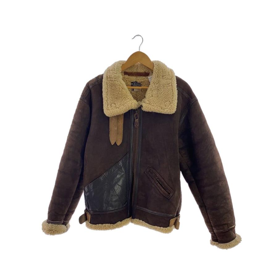 【希少】AVIREX　羊革　パッチワーク　ムートンジャケット　ボア　茶色　M 希少】AVIREX羊革パッチワークムートンジャケットボア茶色M