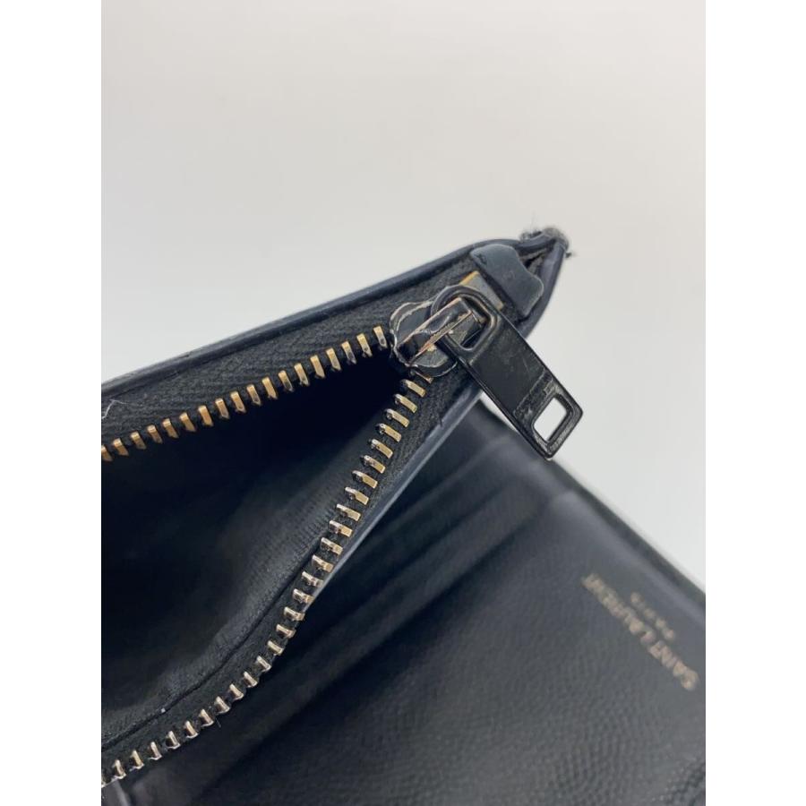 SAINT LAURENT◇2つ折り財布/レザー/BLK/レディース/575726
