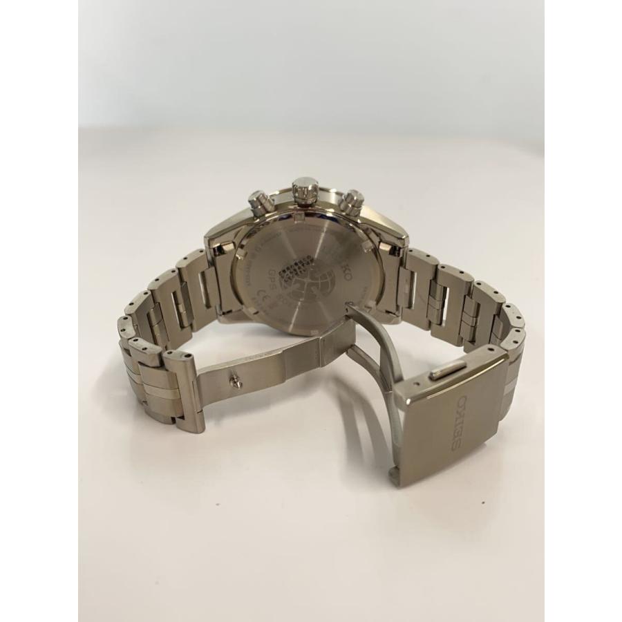 SEIKO◇ソーラー腕時計/アナログ/ステンレス/BLK/SLV/5X53-0AB0 