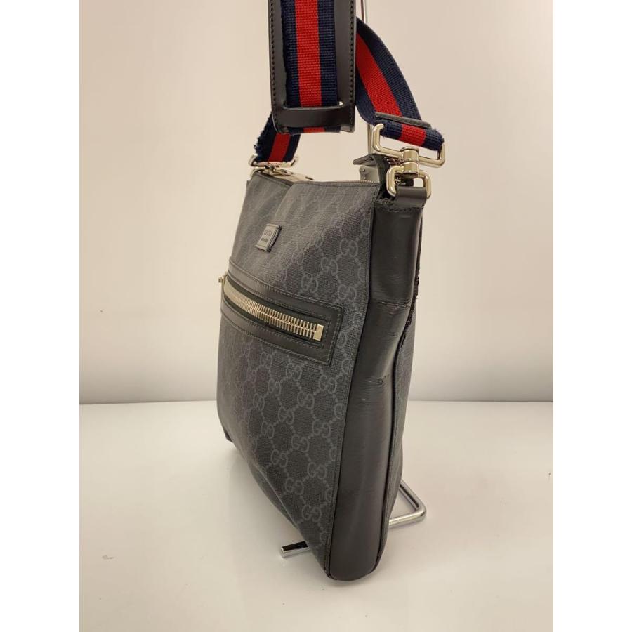 GUCCI◇GGスプリームキャンバスメッセンジャーバッグ/ブラック