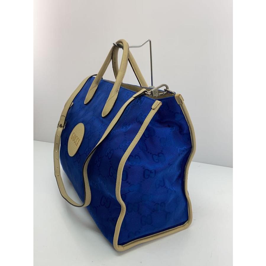 GUCCI◇トートバッグ_グッチオフザグリッド/キャンバス/ブルー 