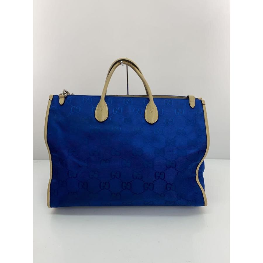 GUCCI◇トートバッグ_グッチオフザグリッド/キャンバス/ブルー 