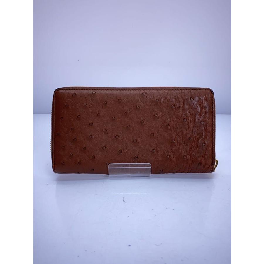GUCCI◇ズゥミ・オーストリッチ/長財布/レザー/ブラウン/レディース 