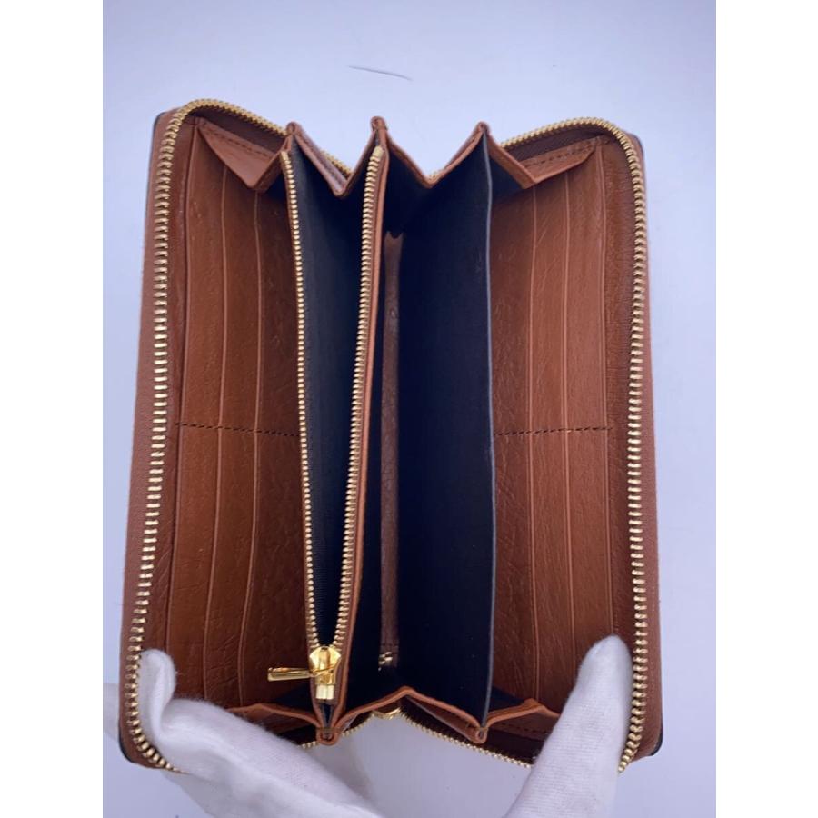 GUCCI◇ズゥミ・オーストリッチ/長財布/レザー/ブラウン/レディース 