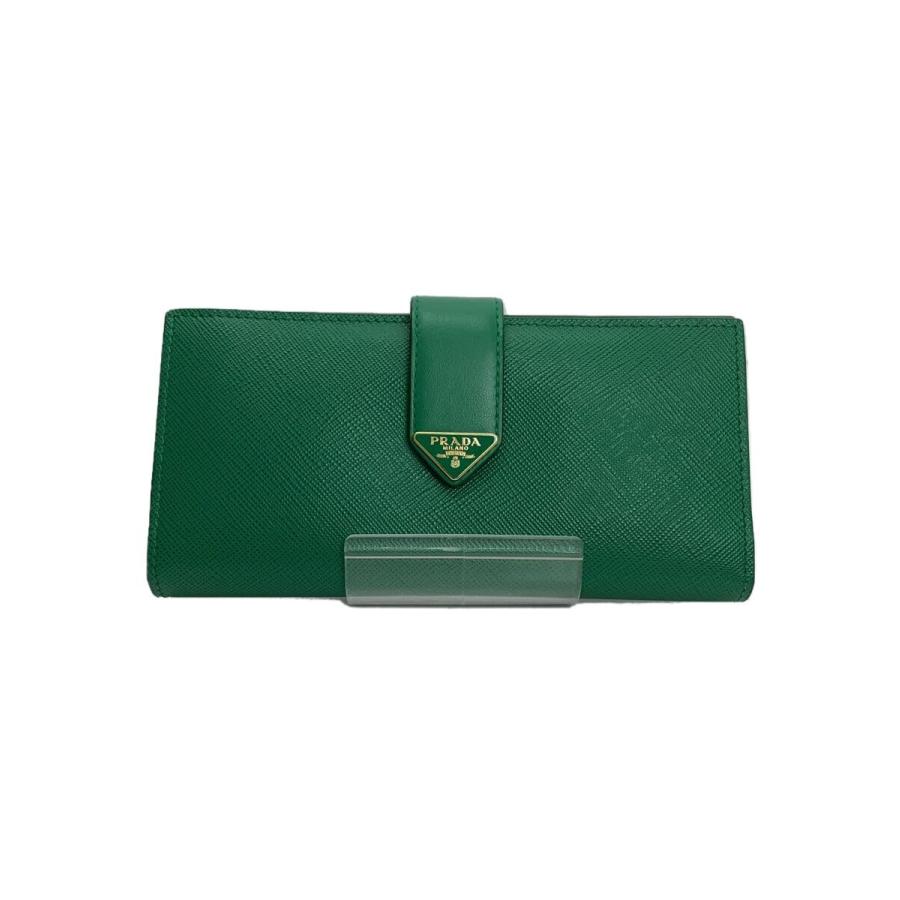Prada 緑 長財布 レディース PRADA プラダ ラウンドファスナー長財布