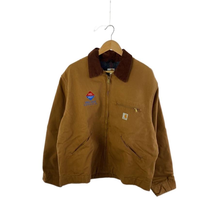 【※USA製】カーハート★刺繍ロゴ デトロイトジャケット M キャメル Carhartt◇USA製/企業ロゴ刺繍/ブランケット/デトロイトジャケット/XL