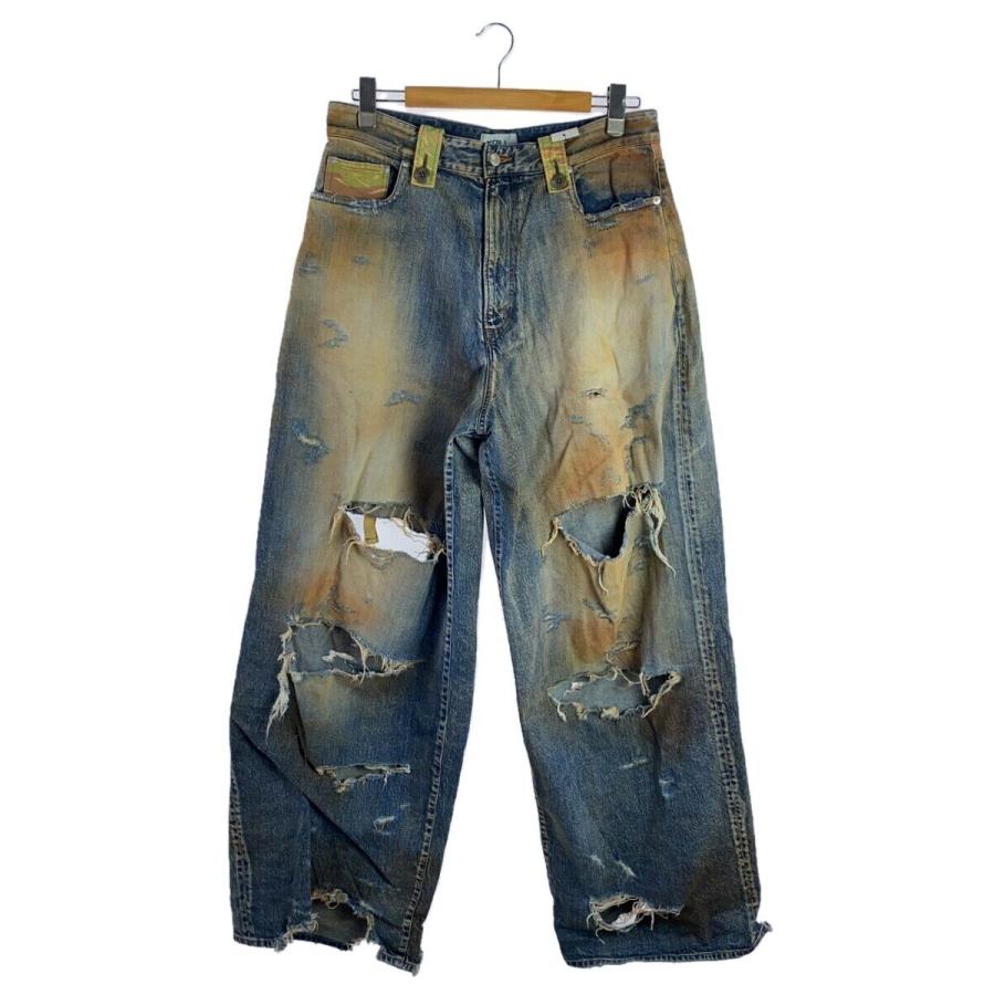 KIDILL◇24AW/DESTROY DENIM PANTS/48/コットン/IDG/KL894