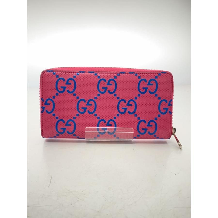 GUCCI◇GGエンボス_ジップアラウンド/長財布/レザー/ピンク/625558