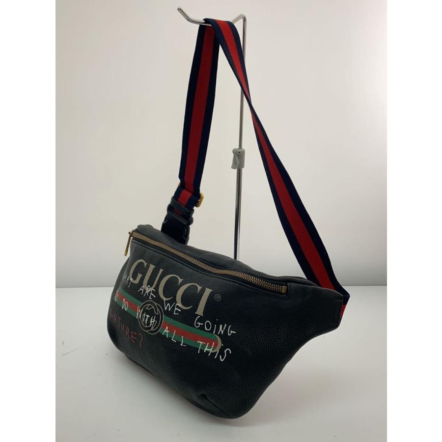 GUCCI◇ココキャピタン_ボディバッグ/レザー/ブラック/493869 
