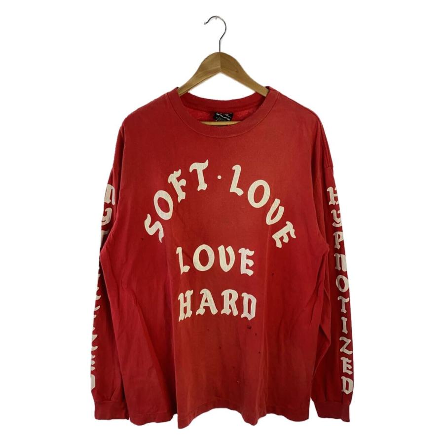 SAINT MICHAEL◇24SS/LS TEE SOFT LOVE/XL/コットン/RED/SM-YS8-0000