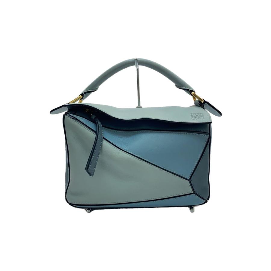 LOEWE◇パズルバッグ(スモール)/2WAY/牛革/ブルー/変色有// : セカンド