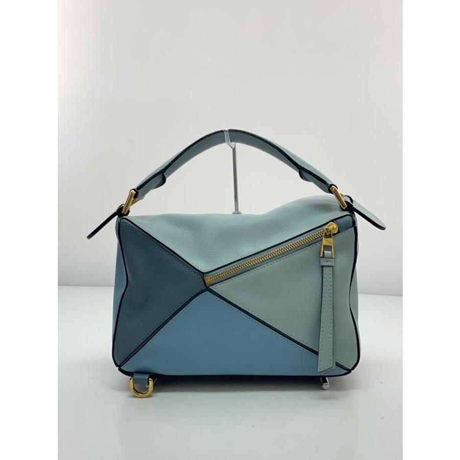 LOEWE◇パズルバッグ(スモール)/2WAY/牛革/ブルー/変色有// : セカンド