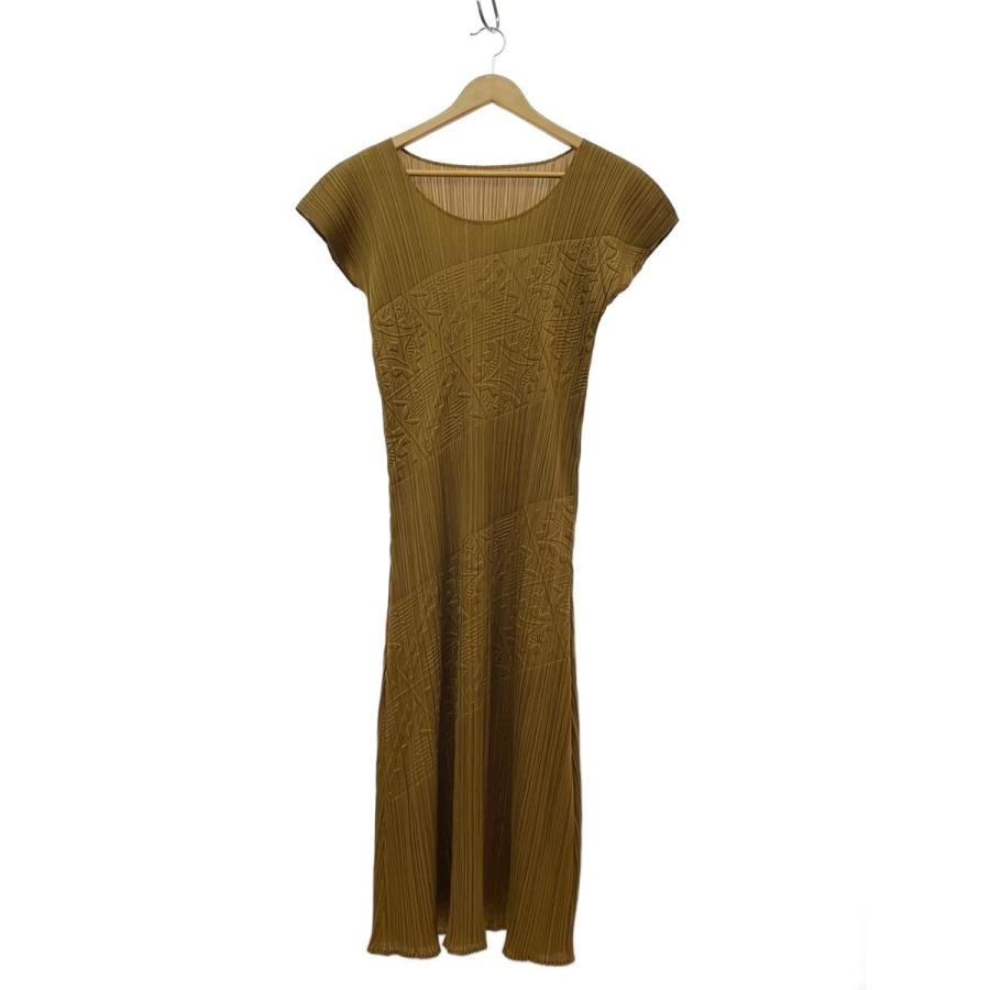 PLEATS PLEASE ISSEY MIYAKE◇型押し/ノースリーブワンピース/5