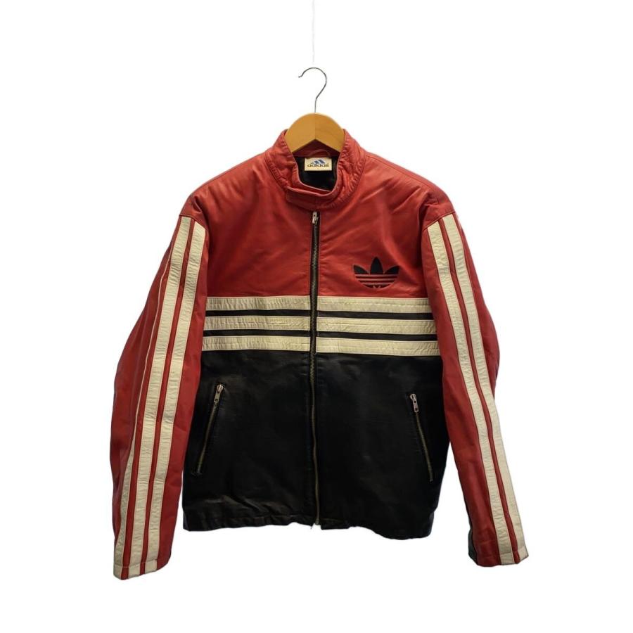 adidas◇80-90s/デサント期/レザージャケット・ブルゾン/L/羊革/レッド