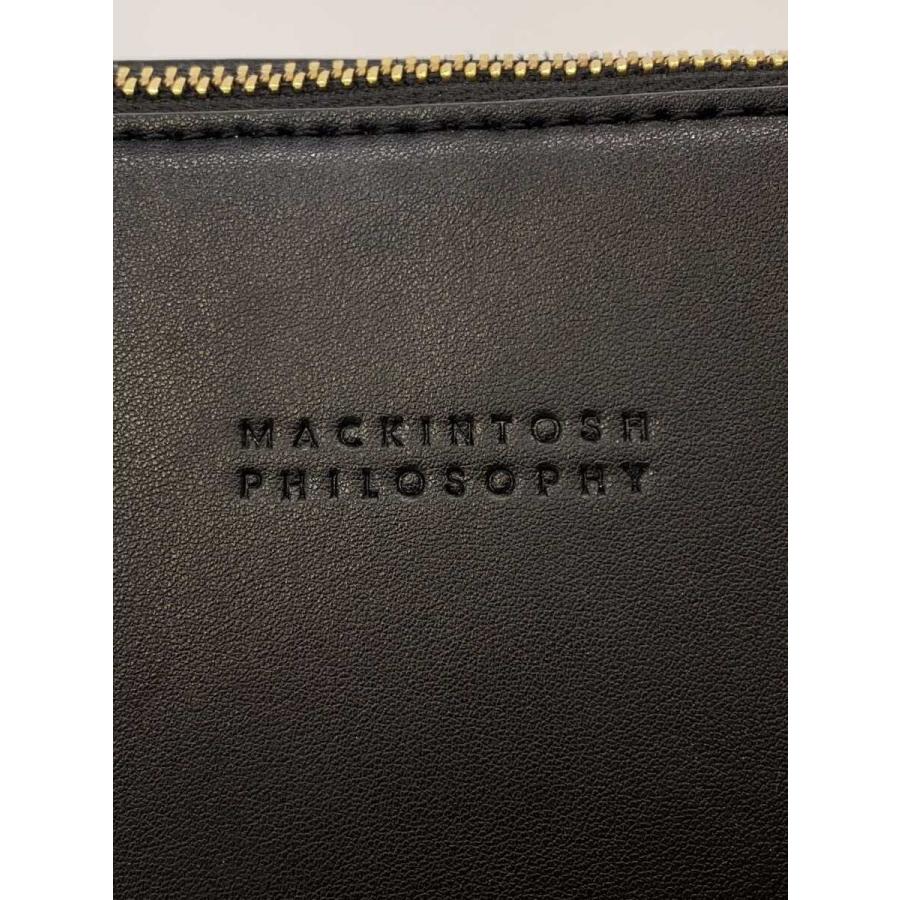 MACKINTOSH PHILOSOPHY◇トートバッグ/レザー/BLK/※角擦れ有 
