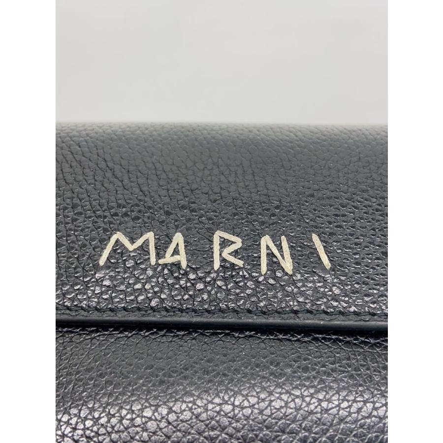 MARNI◇スクエアフラップウォレット/3つ折り財布/カーフレザー