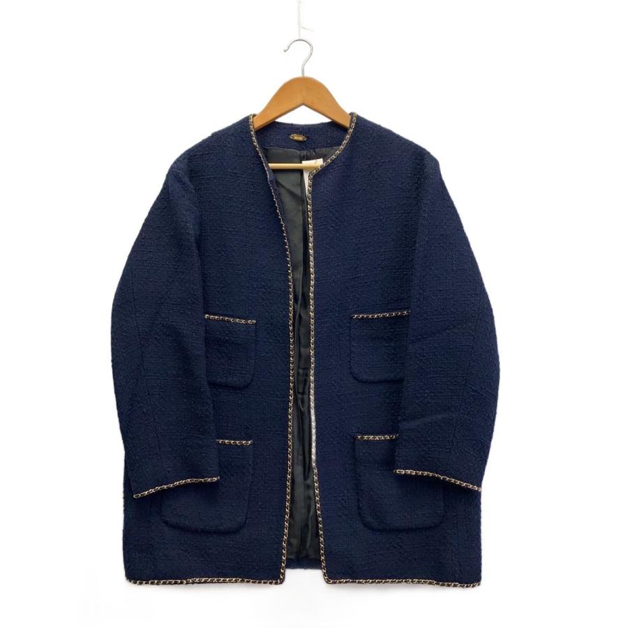 MUSE Deuxieme Classe チェーンツイードジャケット　ネイビー Deuxieme Classe * chain ツイード ジャケット MUSE Deuxieme Classe