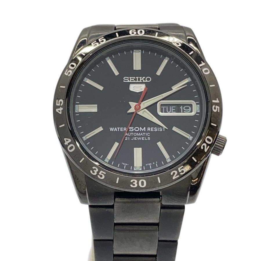 SEIKO◇自動巻腕時計/アナログ/ステンレス/BLK/BLK/7S26-02T0