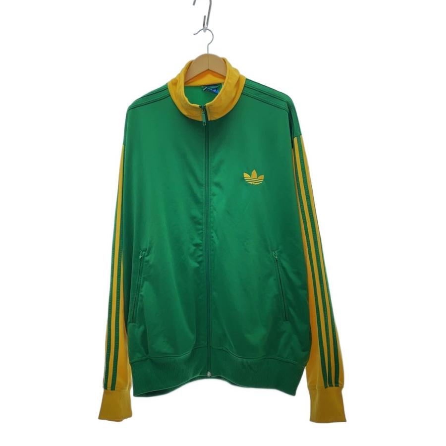 adidas トラックジャケット イエロー×グリーン adidas◇トラックジャケット/ジャージ/3XL/ポリエステル/グリーン