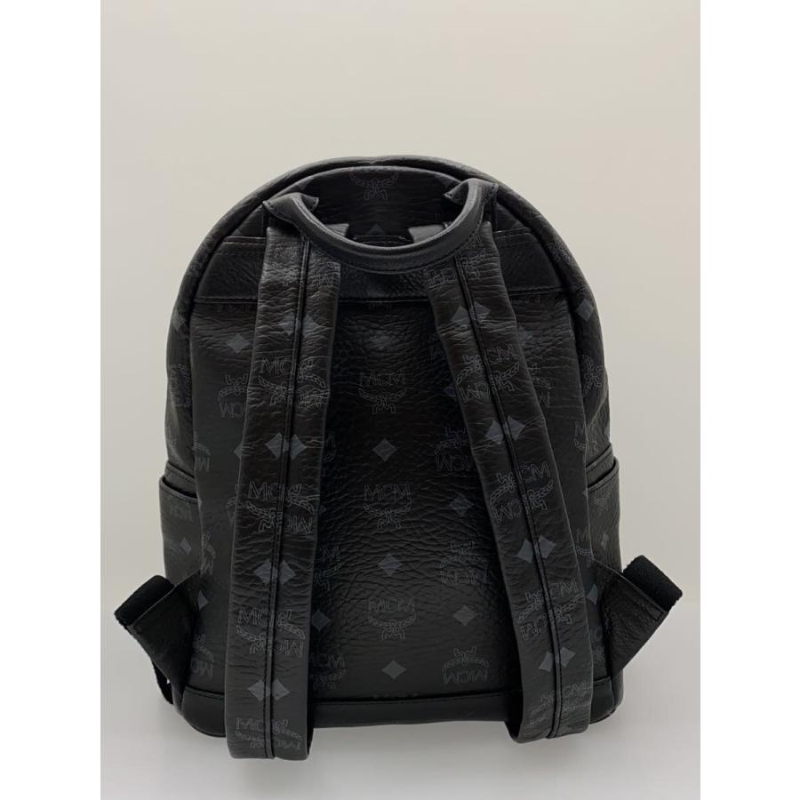 MCM◇スタッズ/ヴィセトス/リュック/レザー/ブラック/総柄