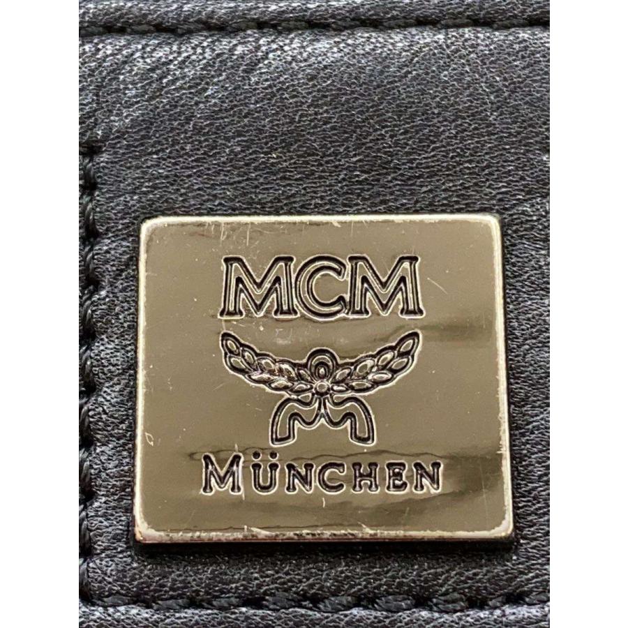 MCM◇スタッズ/ヴィセトス/リュック/レザー/ブラック/総柄