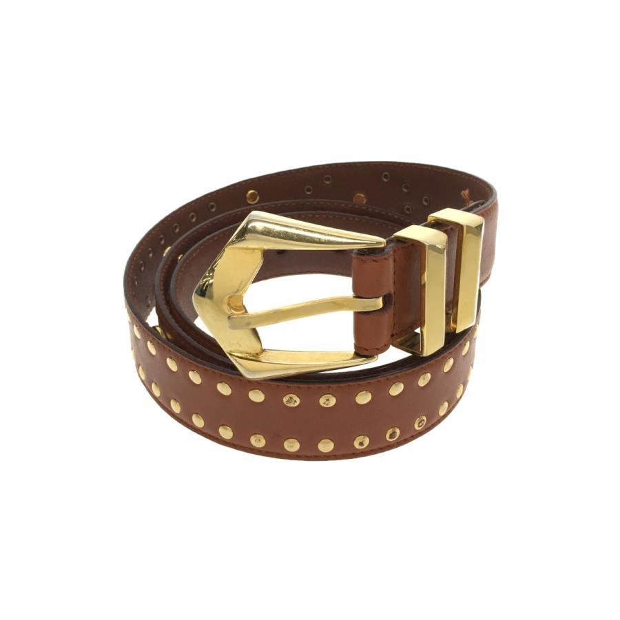 VERSACE◇スタッズベルト/レザー/BRW/メンズ :2333311723961:セカンド