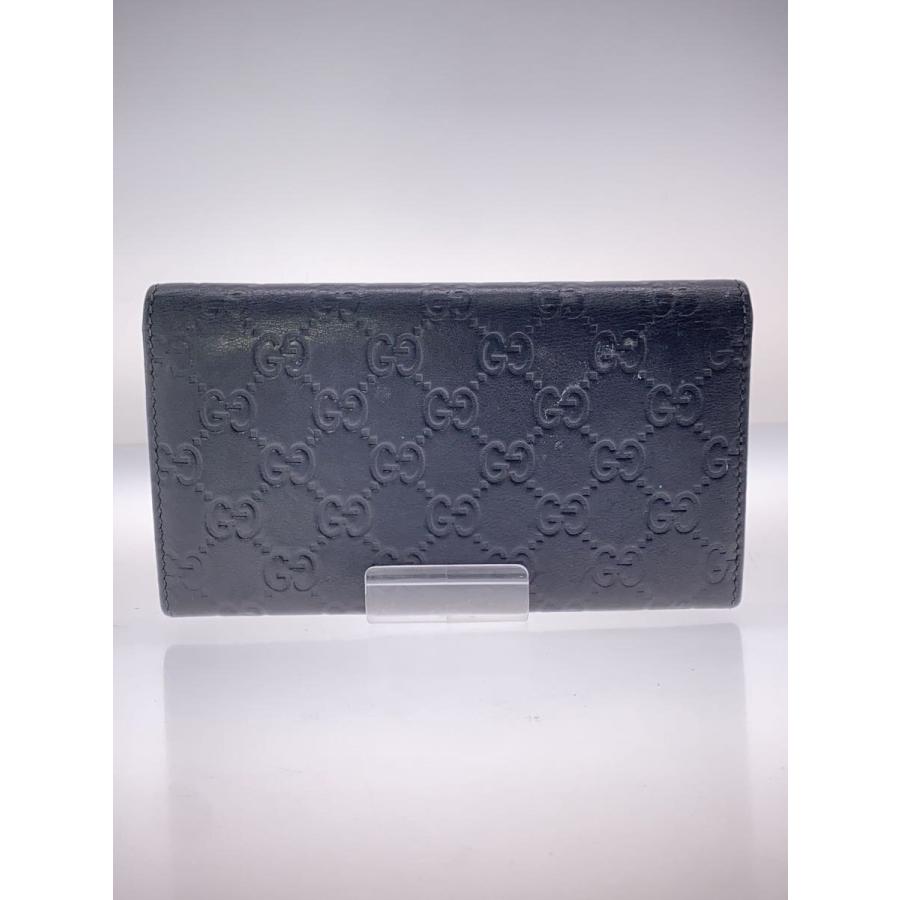 GUCCI◇長財布_グッチシマ/レザー/ブラック/メンズ : セカンド
