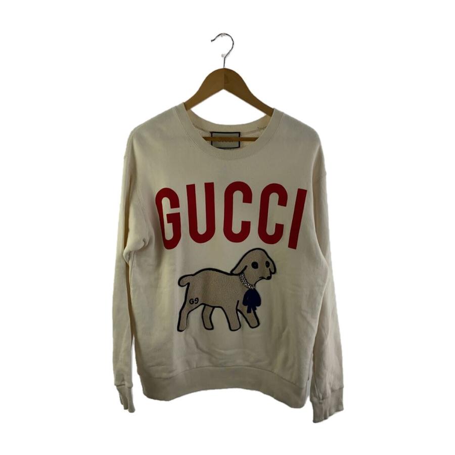 GUCCI - 極美品★GUCCI グッチ 469250 コットン100％ オーバーサイズ フラワープリント スウェットシャツ アイボリー XS イタリア製 正規品 レディース GUCCI◇スウェット/S/コットン/ホワイト/469250 : セカンドストリート