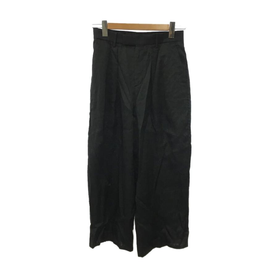 FUMIKA UCHIDA◇DOUBLE WAIST REVERSIBLE SLACKS/34/キュプラ/ブラッ
