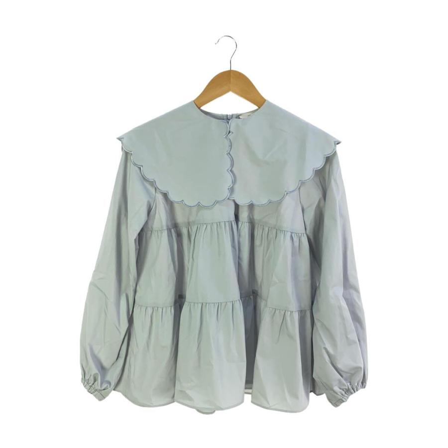 yori◇23AW/スカラップロングスリーブブラウス/FREE/コットン/GRY/YR21 