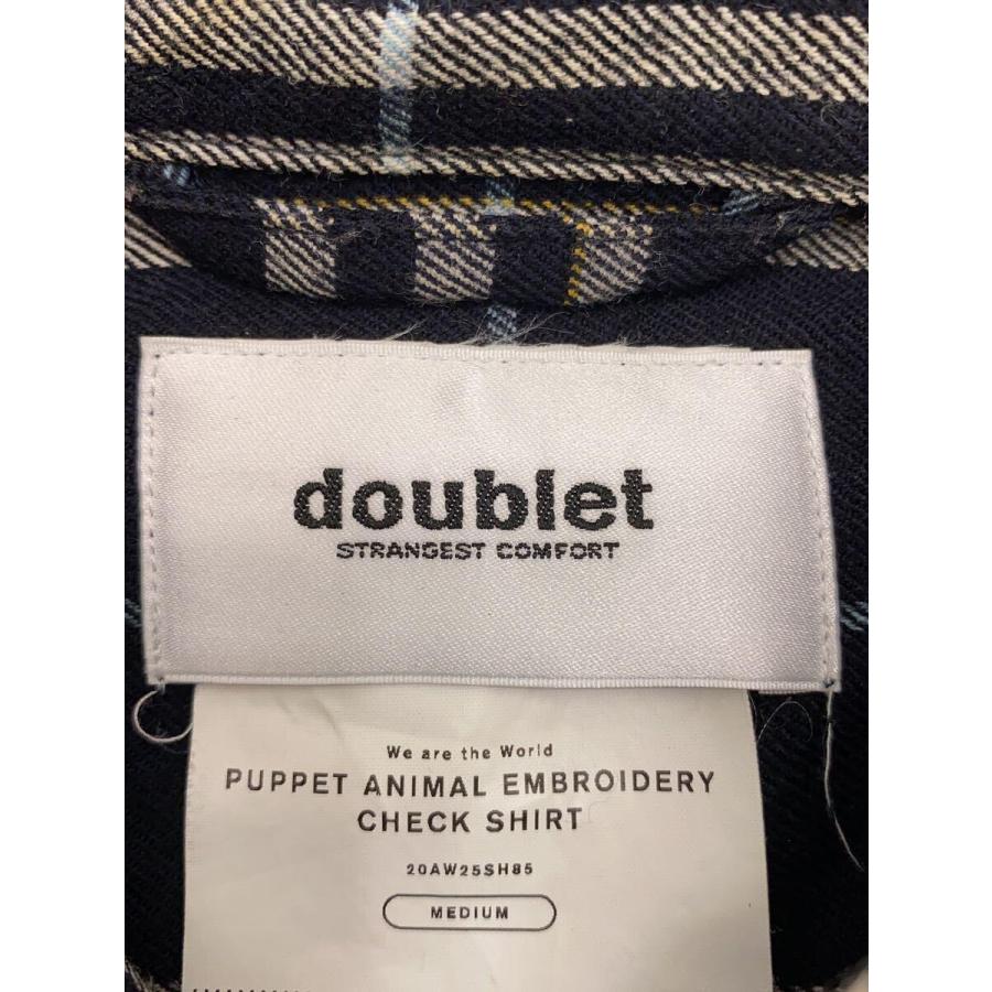 doublet◆PUPPET ANIMAL EMBROIDERY SHIRT/M/ウール/NVY/チェック/20AW25SH85｜ssol-shopping｜03