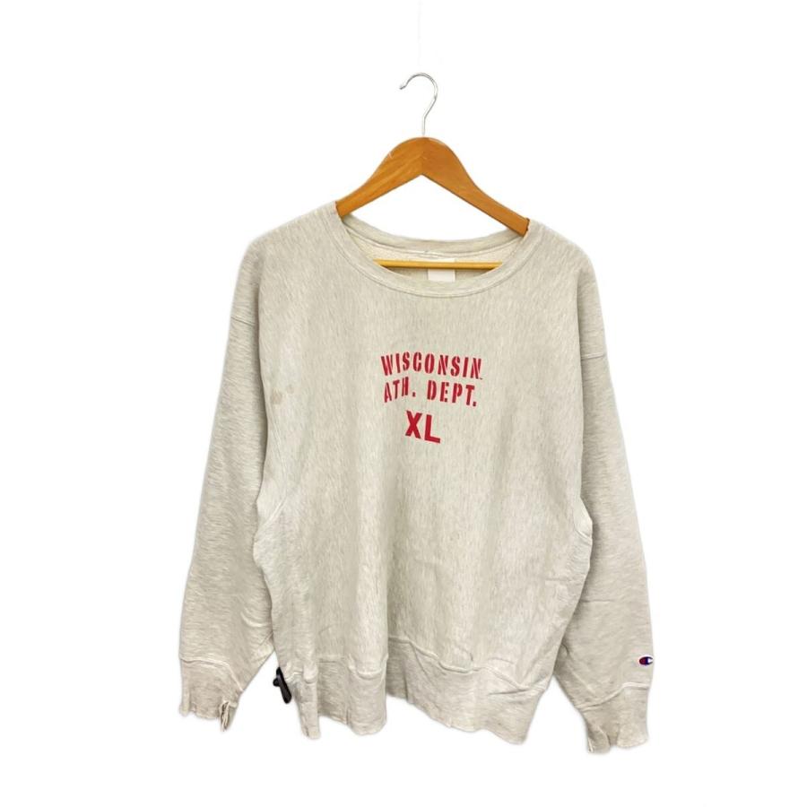 Champion◇ステンシル/染み込みプリント/スウェット/GRY/プリント