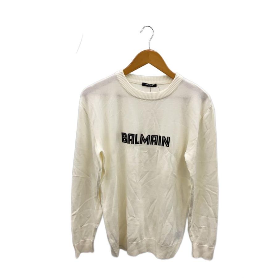 BALMAIN◇ニット・セーター(厚手)/16/--/CRM : セカンドストリート