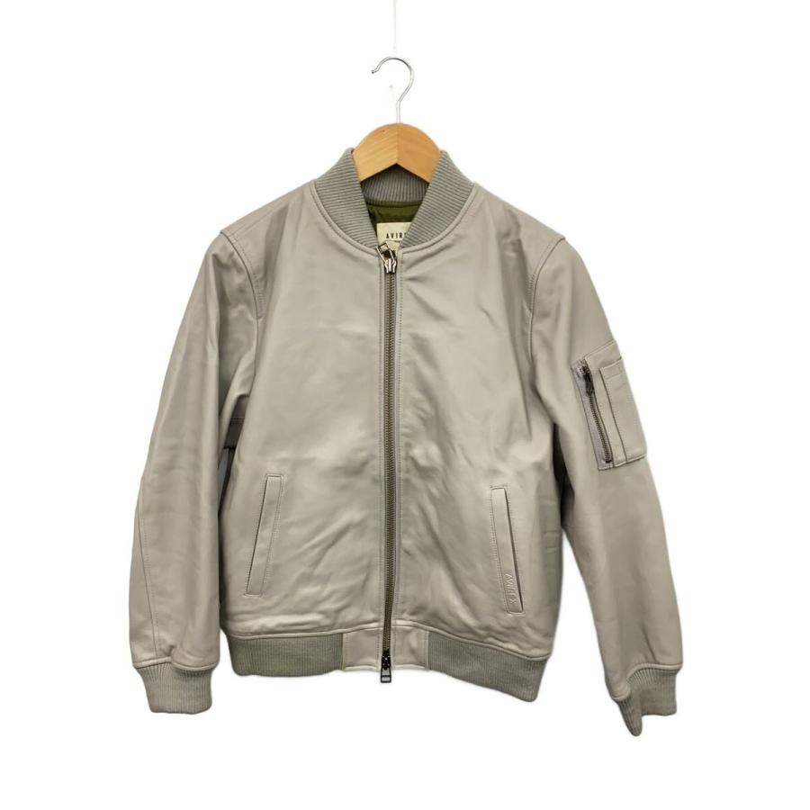 希少品 美品 AVIREX レザージャケット ステンシル MA-1 羊革 ☆希少品 美品 AVIREX レザージャケット ステンシル MA-1 羊革