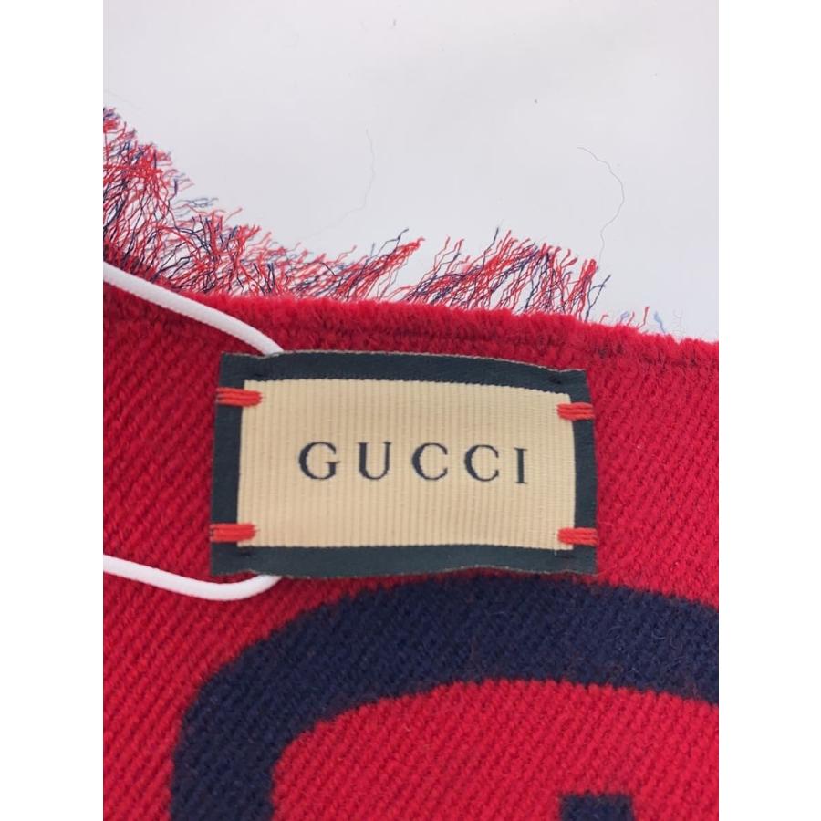 GUCCI◆GGジャガードウールシルクスカーフ/マフラー/ウール/NVY/レディース/495592//_1