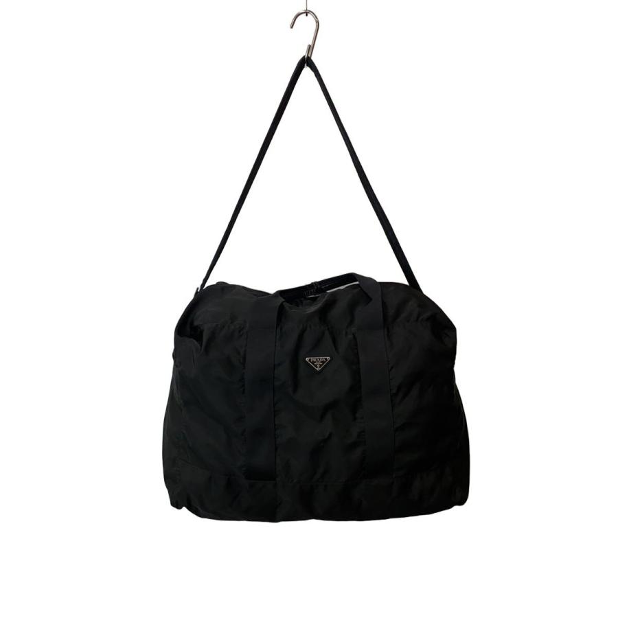 PRADAエクスパンダブル ナイロン2WAYボストンバック PRADA◇2WAY/内側色褪せ/劣化有//ボストンバッグ/ナイロン/BLK/無地