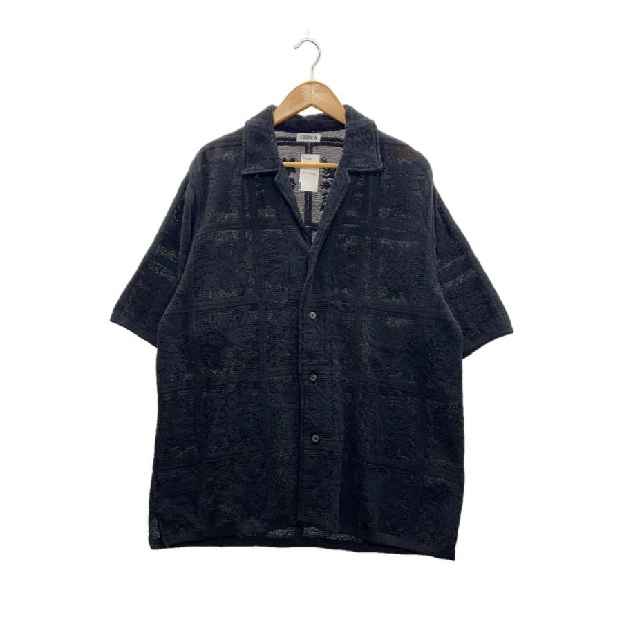 Coohem◇UNITED ARROWS別注/半袖シャツ/L/コットン/BLK/無地/13-262