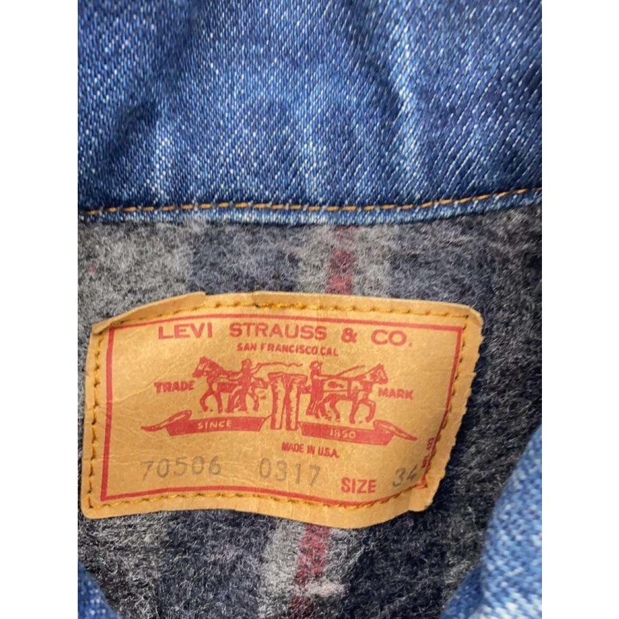 Levi's◇Gジャン80s/USA製/ブランケット付き/34/コットン/IDG/無地