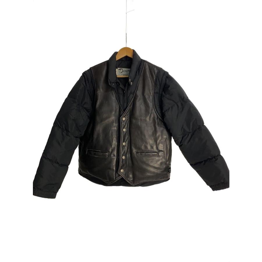 Schott◇ダウンジャケット/40/レザー/BLK// : セカンドストリートYahoo