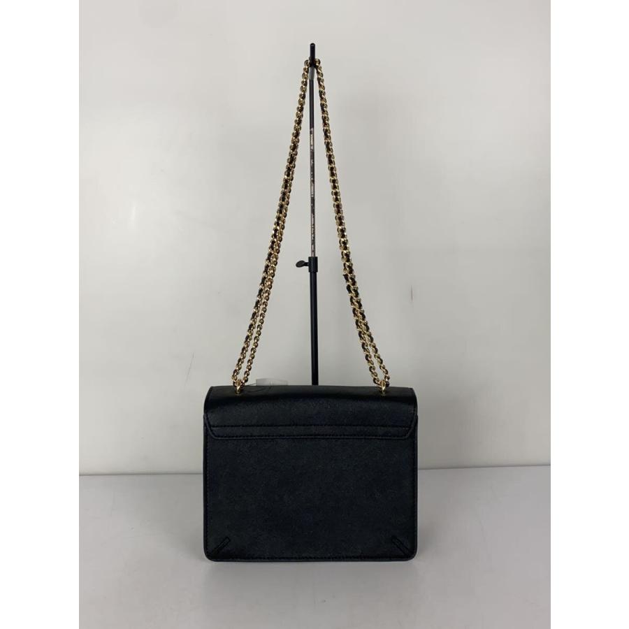 TORY BURCH◇チェーンバッグ/ショルダーバッグ/レザー/ブラック