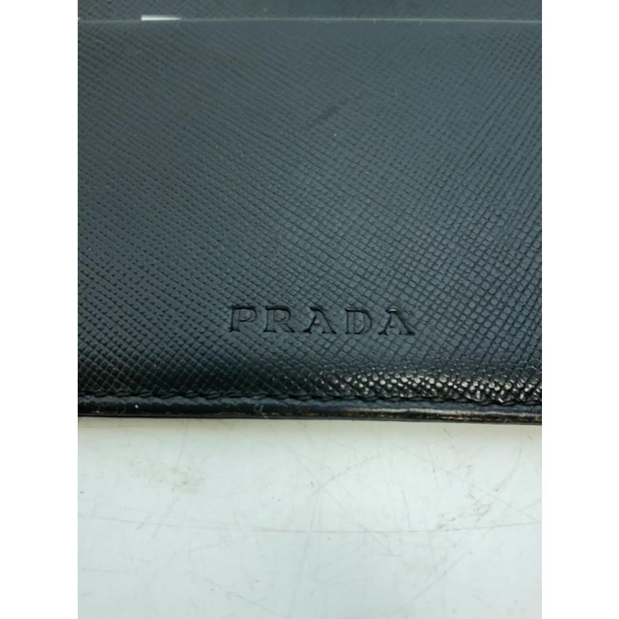 PRADA◇カードケース/レザー/BLK/無地/メンズ : セカンドストリート